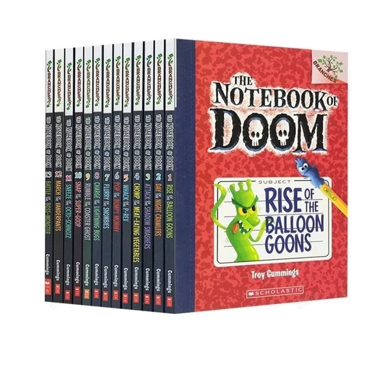 The Notebook of Doom pour enfants et étudiants, nettoyage des branches scolaires, lecture en anglais supplémentaire, 13 ensembles