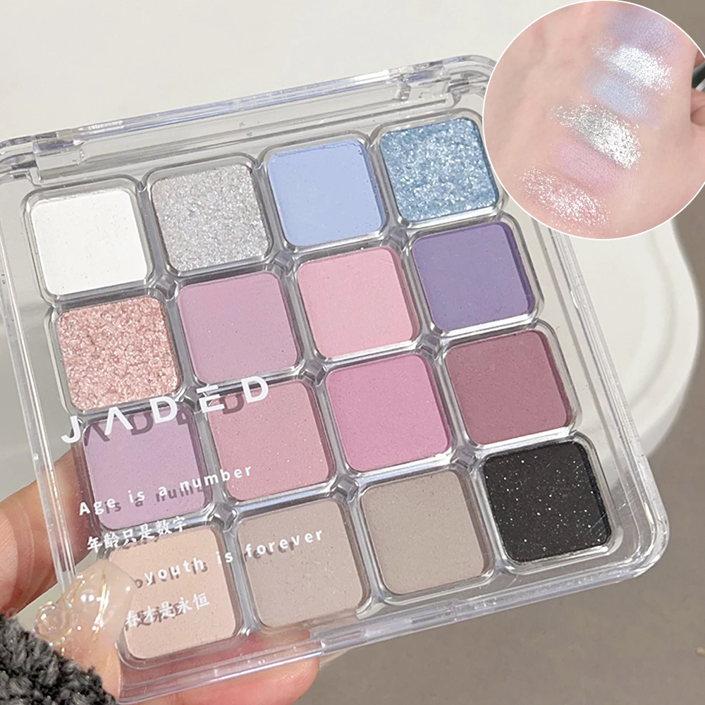 Matte Blue Pink Glitter Eyeshadow Palette Shimmer Shine Eye Shadow Makeup Pallete Nude Smokey Earth Color Eye Pigments Cosmetic