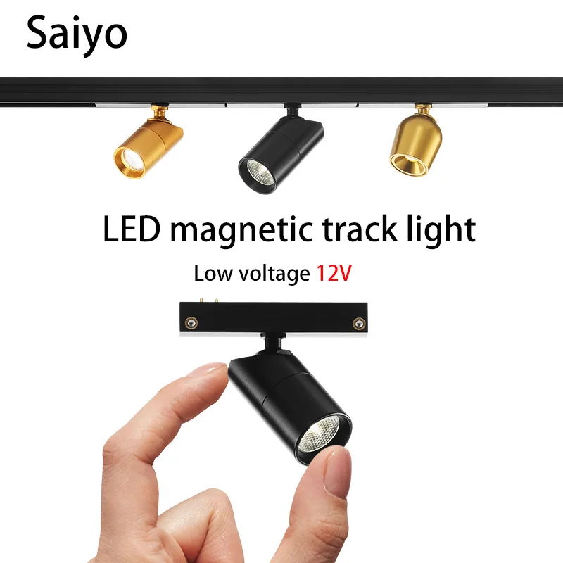 Led Magnetic Track Light Low Voltage 12V Mini Spot Grill Lamp For Jewelry Cabinet Figurine Display Museum Rail Small Spotlight