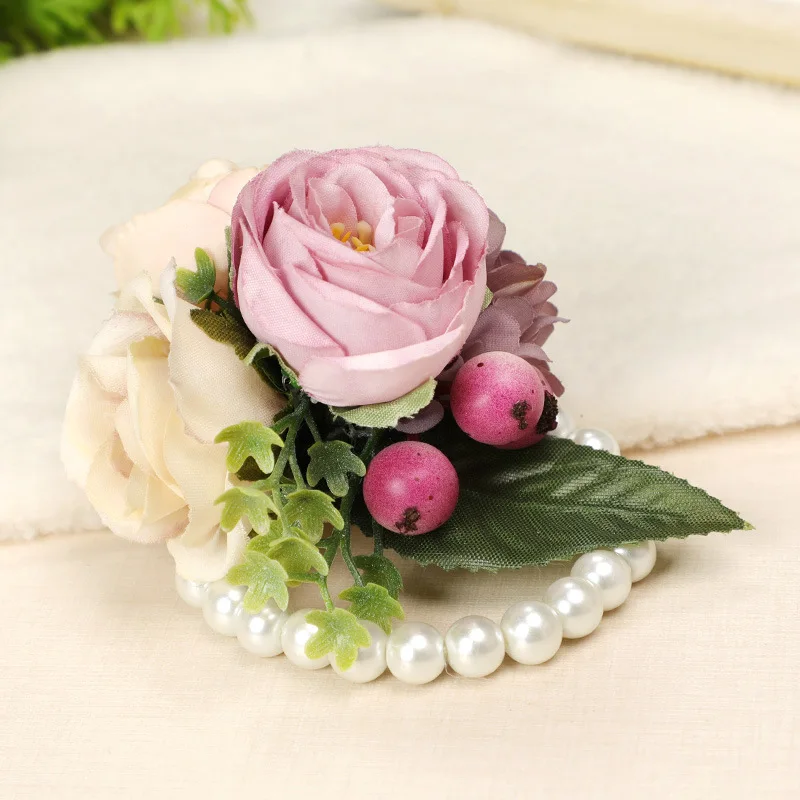 Nieuwe Stijl Stijl Stereoscopische Bloemen Bruids Pols Corsage/Bruidsmeisje Pols Corsage 1246