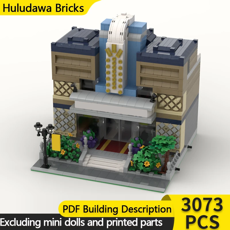 

Модель с видом на улицу, MOC, строительные кирпичи, современный профессиональный театр, модульная технология, детские праздничные подарки, сборные игрушки, костюм