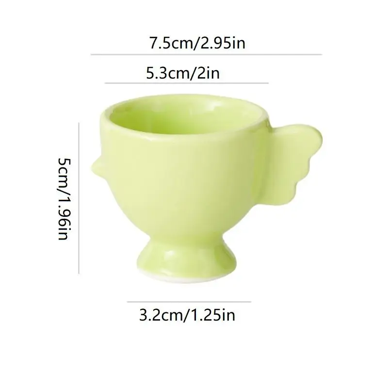 Heightened Base Solid Color Non-Slip Handle Good Grip Makeup Sponge Holder Mini Breakfast Ceramic Egg Holder Dining RoomEgg Cup