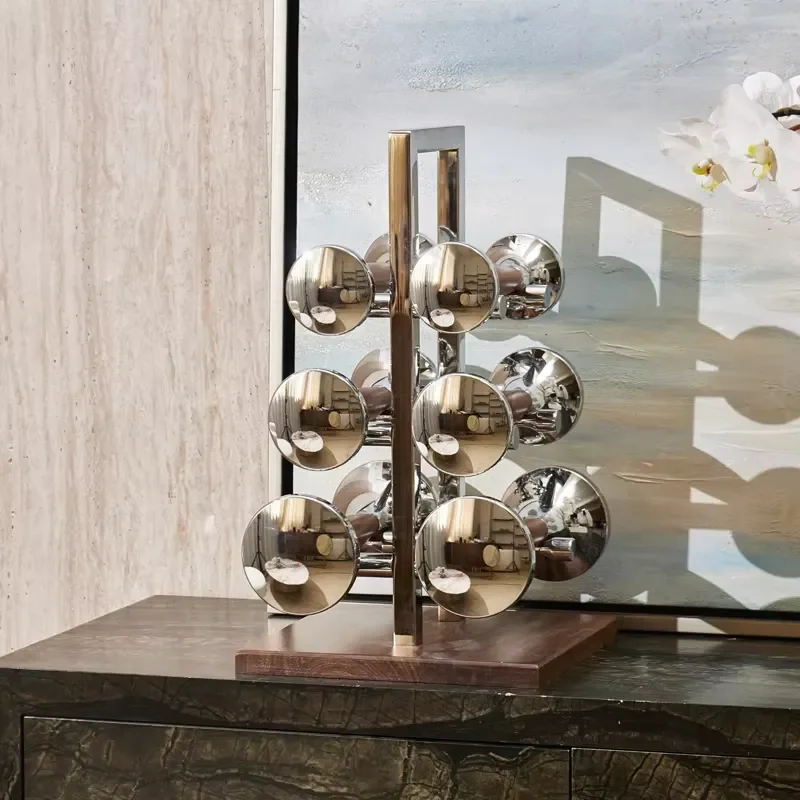 Home Decor Creative Metal Dumbbell Desktop Object Decor Home Accessory for Living Room