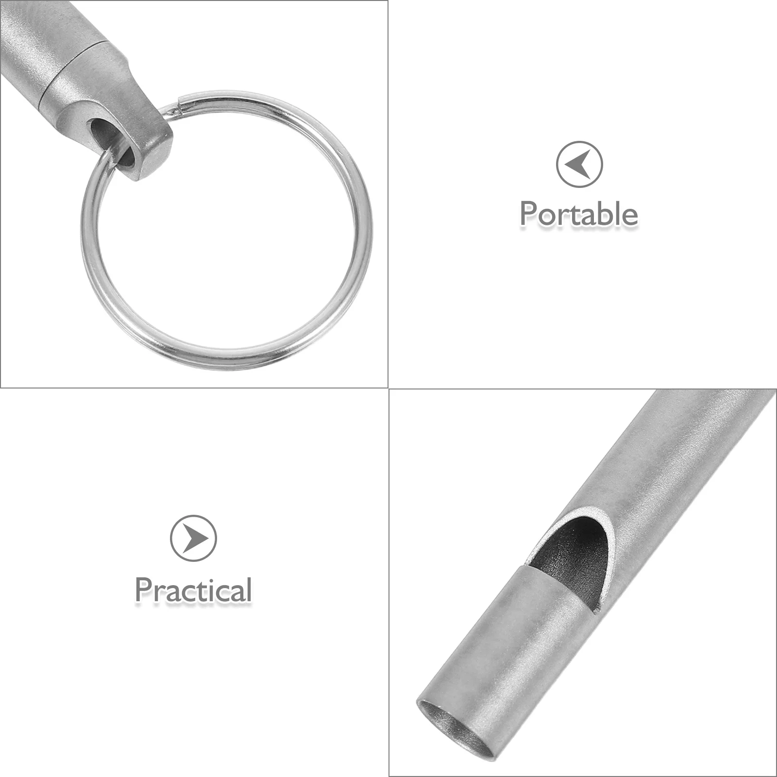 Segnalazione di sopravvivenza con fischio esterno di emergenza in lega di titanio forte per campeggio, escursionismo, addestramento per animali domestici, controllo silenzioso dei cani