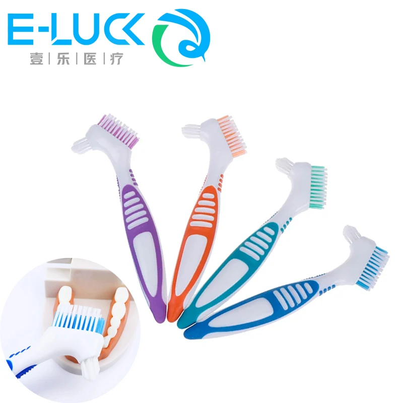 

10PCS Dental Denture Brush False Toothbrush Multi-Layered Teeth Cleaning Tool Oral Care Bristles Ergonomic Rubber Handle