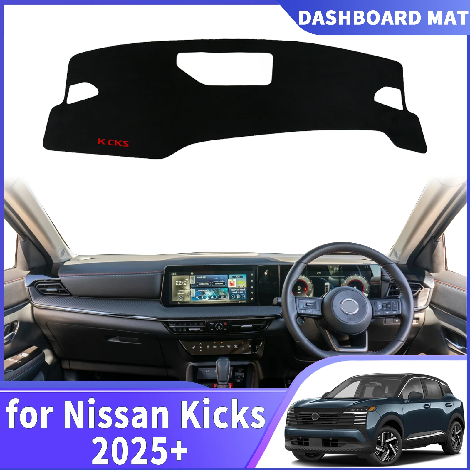 

fit for Nissan Kicks 2025 2026 Car Accessories Dashmat Dashboard Cover Pad Protective Carpet DashMat Sunshade