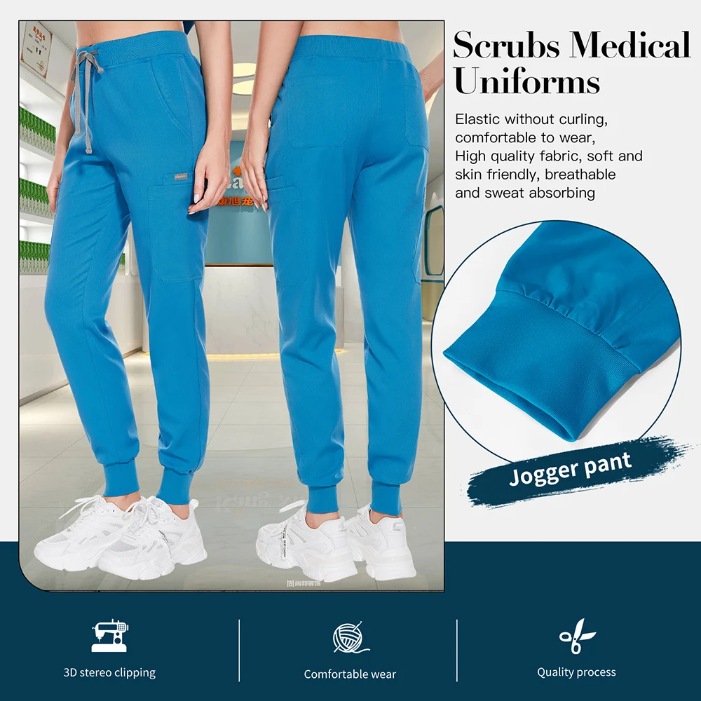 Ropa de enfermera veterinaria Unisex, pantalón médico de alta calidad, Color sólido, precio al por mayor, clínica Dental, médico, pantalones quirúrgicos