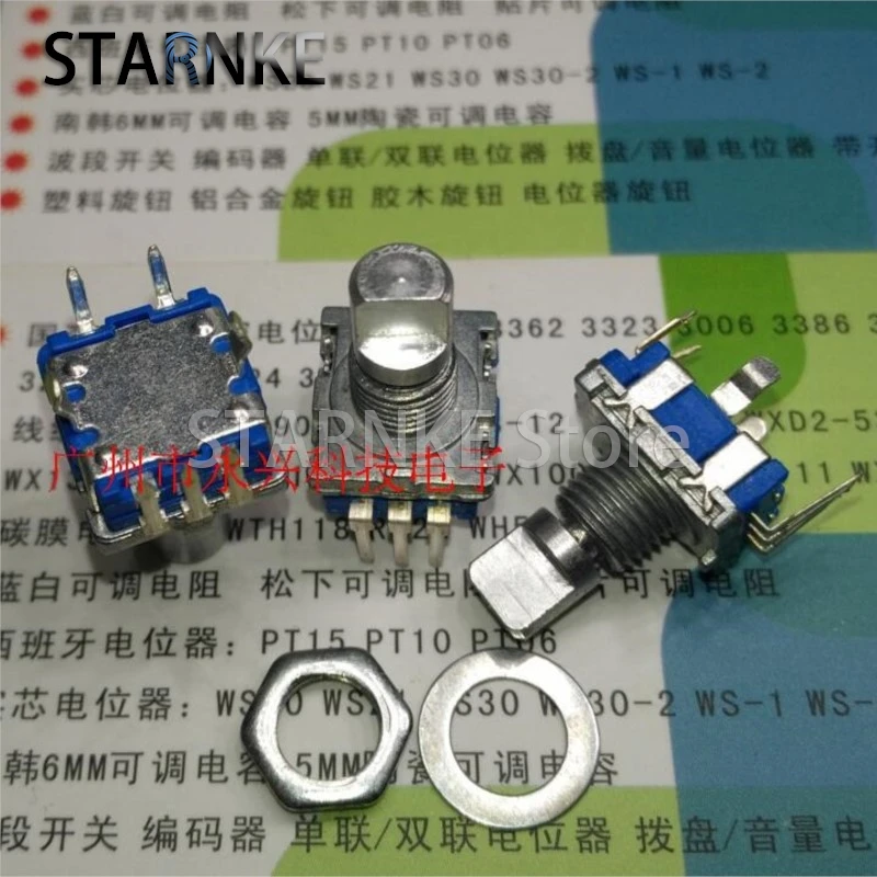3PCS 20 Position 360 Degree Rotary Encoder EC11 5 Pin Half Shaft Length 13MM With Push Button Switch Digital Potentiometer