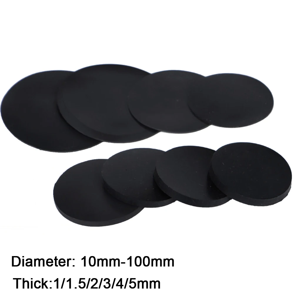 10pcs Solid Round Rubber Sheet Nitrile NBR Seal Gaskets Pad Dia 10/15/20/30/40/50/60/70/75/80/85/90/100mm Thick 1/1.5/2/3/4/5mm