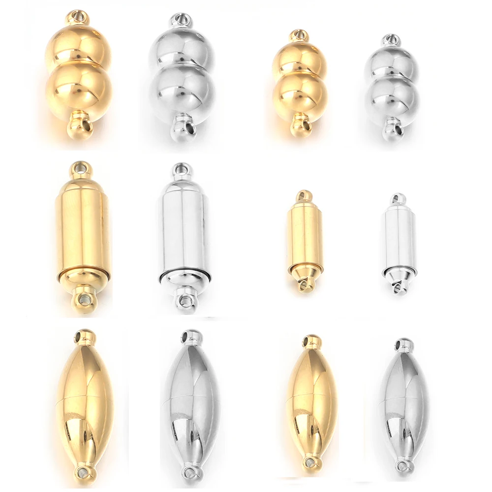 Starke magnetische Verschlüsse aus Edelstahl, Metallkugelform, Endverschlussverbinder für DIY-Schmuckherstellung, Lederband-Zubehör