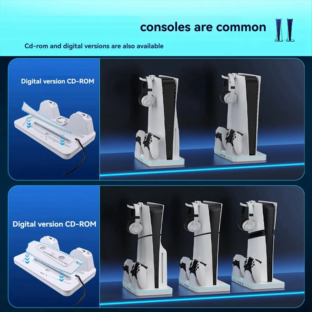 【~ New Y24A】Thermal Charging Dock for /Slim/PRO Console Universal Multi-Function Charging Dock for RGB Lighting Stand