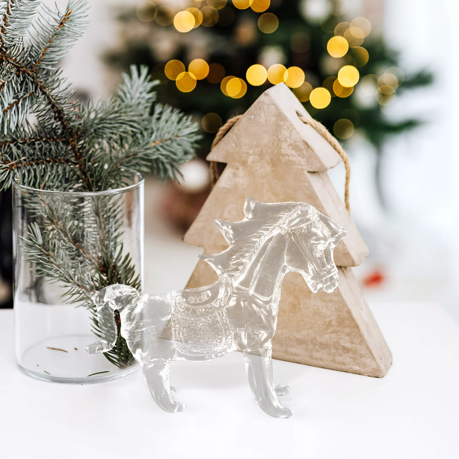 

Crystal Animal Sculpture Safe Material Adorable Decor for Table Shelf Desktop Home Ornament Gift for Christmas Anniversary