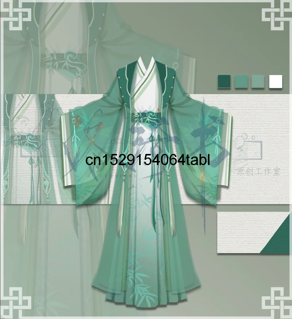 

Anime The Scum Villain's Self-Saving System Shen Qingqiu Cosplay Costume Ancient Hanfu Dress Halloween Party Wig Fan Shoes Prop