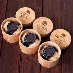 Personalized Men's Custom Watch Box Wooden Moisture Resistant Watch Box With Small Pillow Wedding Party Groomsmen Gift