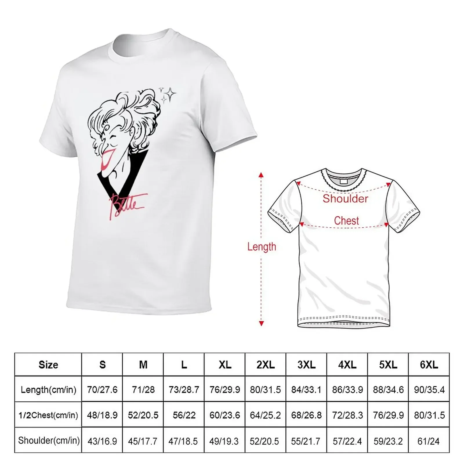 The Divine Miss MBette Midler Drawing (Black _amp_ Bush) T-Shirt Short sleeve tee graphics summer clothes black t-shirts for men