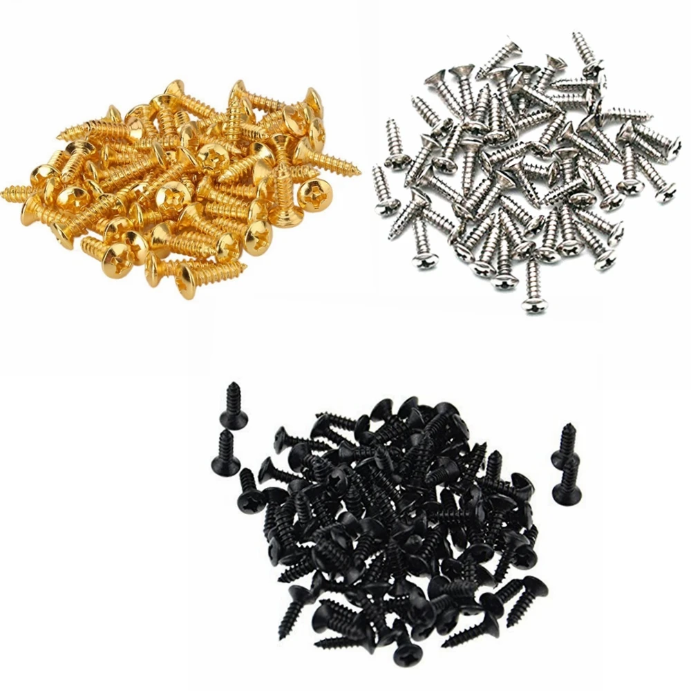 50 Pcs Electric Guitar Bass Pickguard Mounting Screws for FD ST TL LP SG Guitar Bass 3×12mm