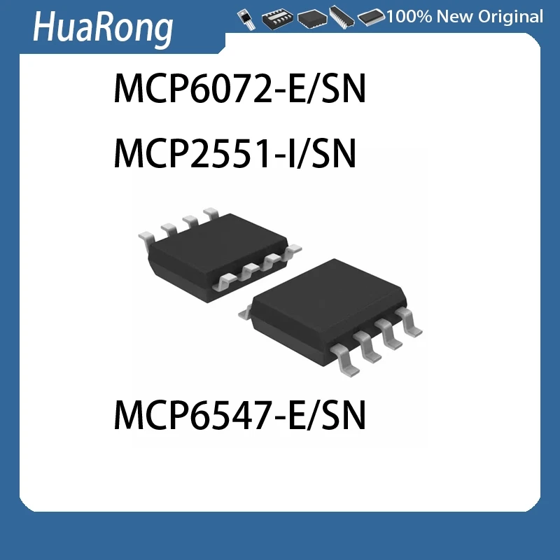 New 10Pcs/lot MCP6072-E/SN  MCP6072E      MCP2551-I-SN    MCP2551I       MCP6547-E-SN   MCP6547E   SOP-8