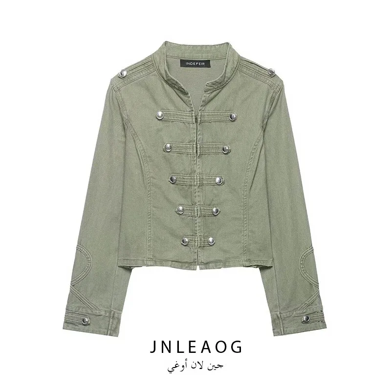 Spring New Style Women's Fashion Slim Fit Coat Button Decorated Versatile Outerwear Long Sleeve Polyester Regular Length
