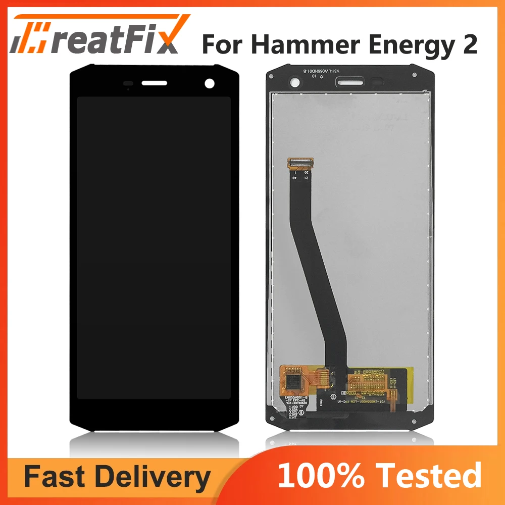 

100% Tested LCD Display For Myphone Hammer Energy 2 LCDs Touch Screen Digitizer LCD Display Assembly Replacement Parts +Tools