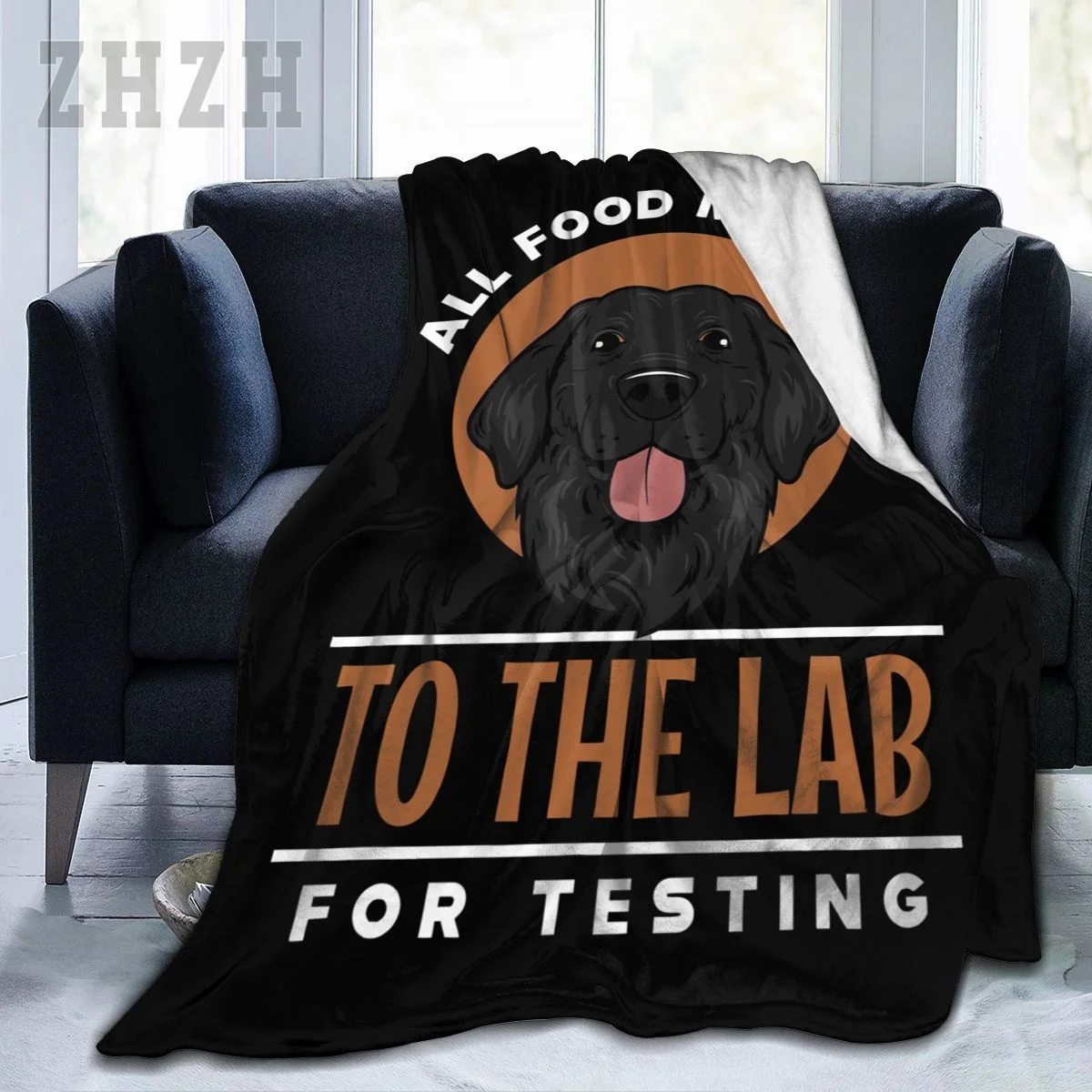 Blanket All Food Must Go To The LAB For Testing Labrador Retriever Dogs Flannel Multifunction Camping Sofa Cover Keep Warm