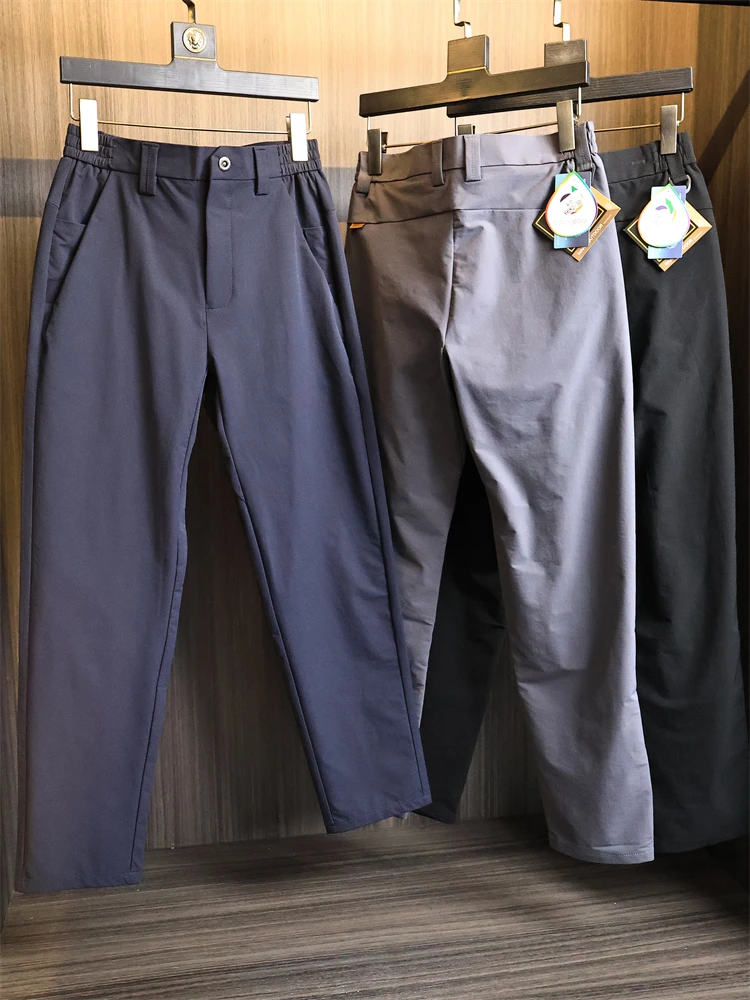 

Высококачественные мужские брюки для активного отдыха, мягкие прямые повседневные брюки, ветрозащитные, водонепроницаемые, осенние, для отдыха, нейлон, спандекс