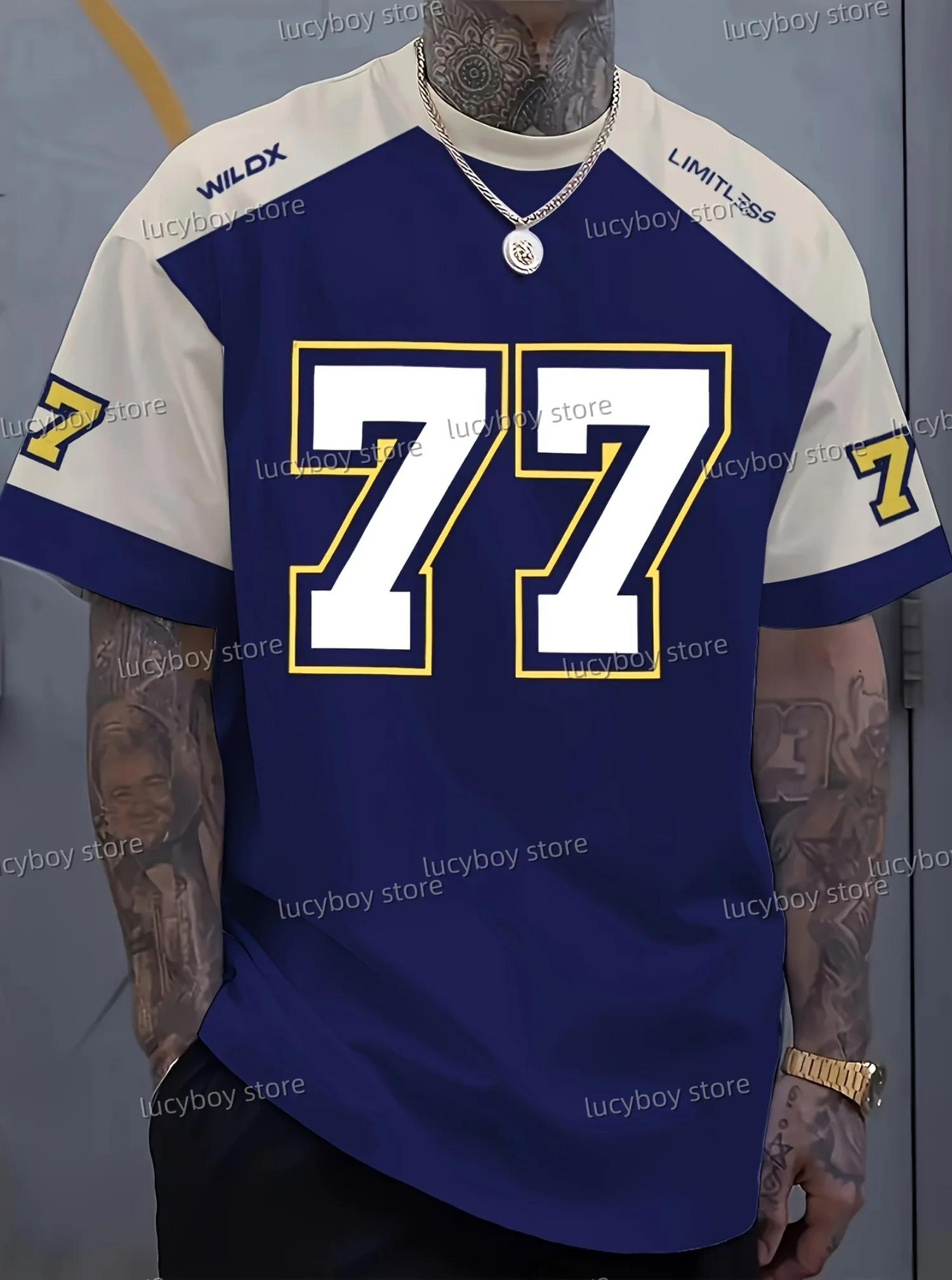 サマー77プリント メンズTシャツ Oネック 半袖 7色展開 スポーツ プラスサイズ Tシャツ ヴィンテージ 軽量 ジャージー メンズ服