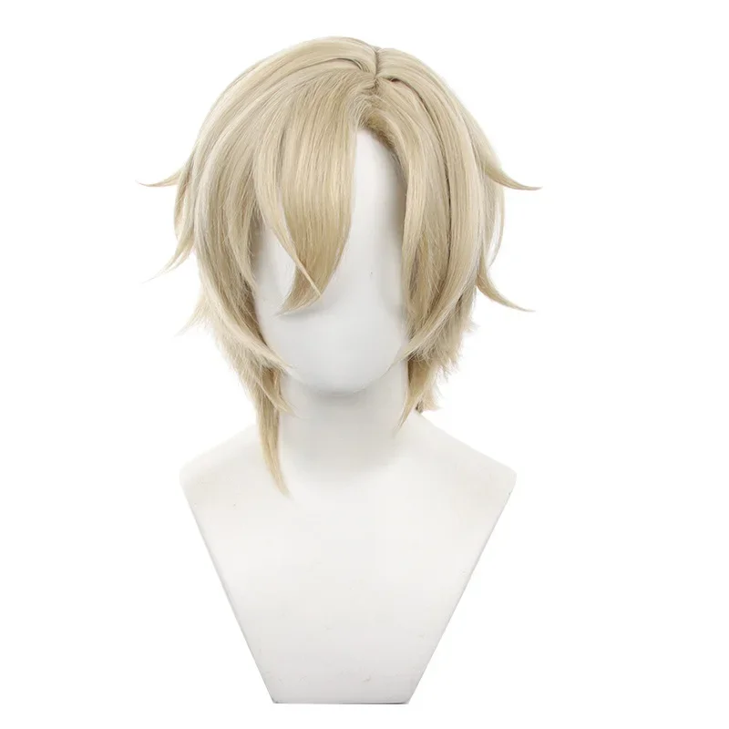 Aventurine Cosplay Wig Game Honkai Star Rail Tattoo Sticker Sunglasses Earring Blond Hair Heat-resistant Fiber Hair+Wig Cap