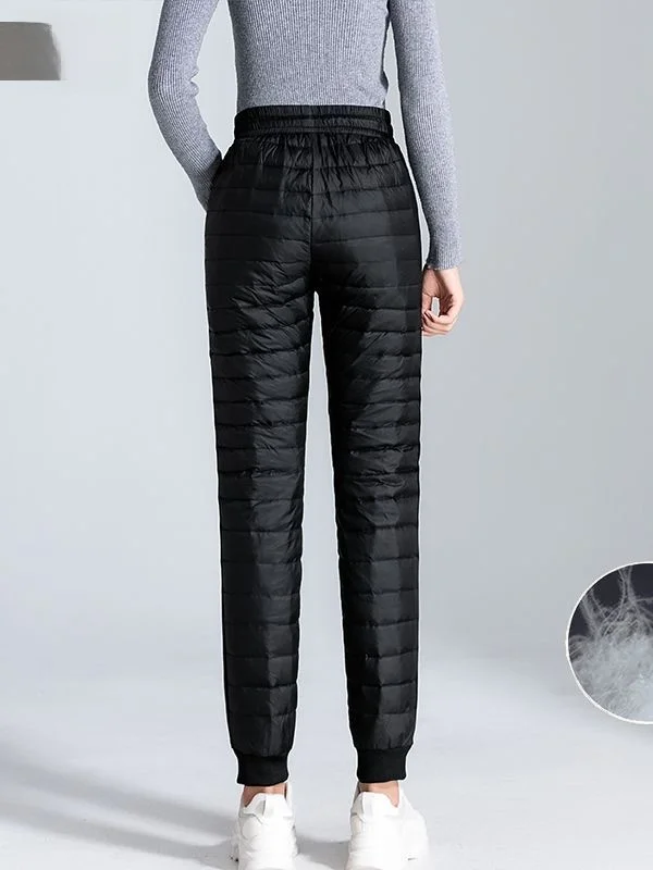 Men's down Pants Lightweight Inner Warmth Mid-Aged And Elderly Cold Resistance Pants Indoor-Outdoor Casual 90 Duck down Pants