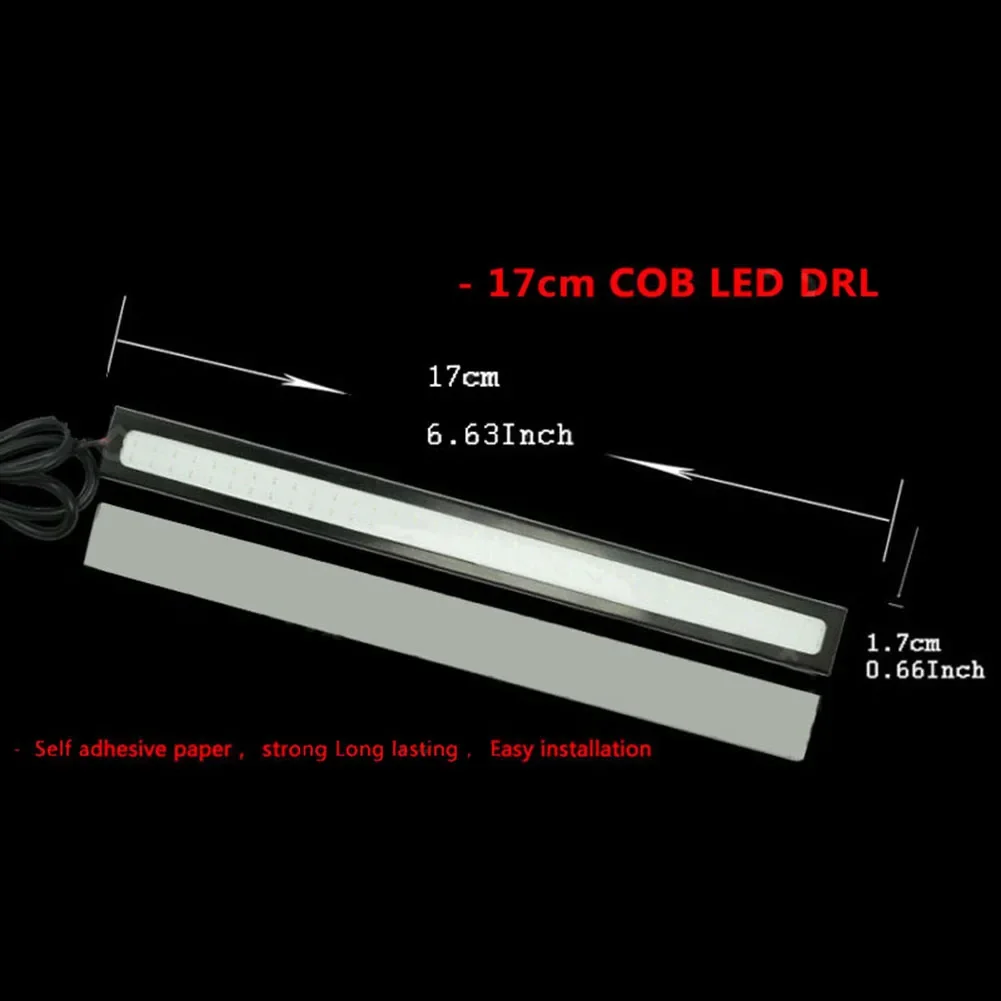 Driving Car LED Lights Fog Lamp Set Accessories COB DRL Luminous Parts Replacement Strip Waterproof 17cm Portable