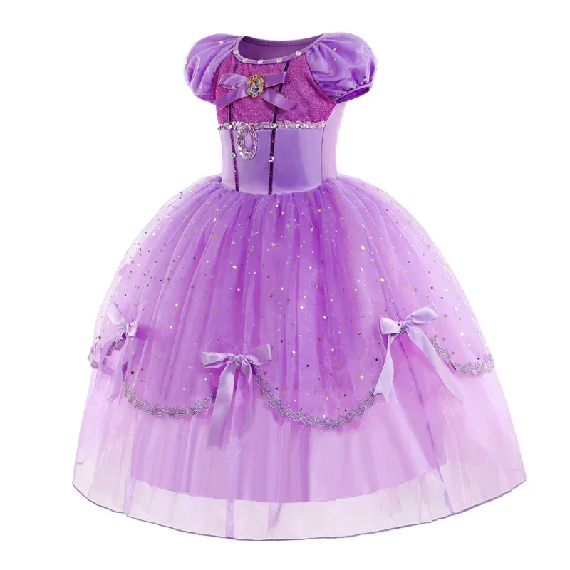 EE01 Princess Dress Children' Birthday Carnival Cosplay Sofia Costume Dance Ball Fancy girls' sequin Clothing Kids Gifts 202&0Ww