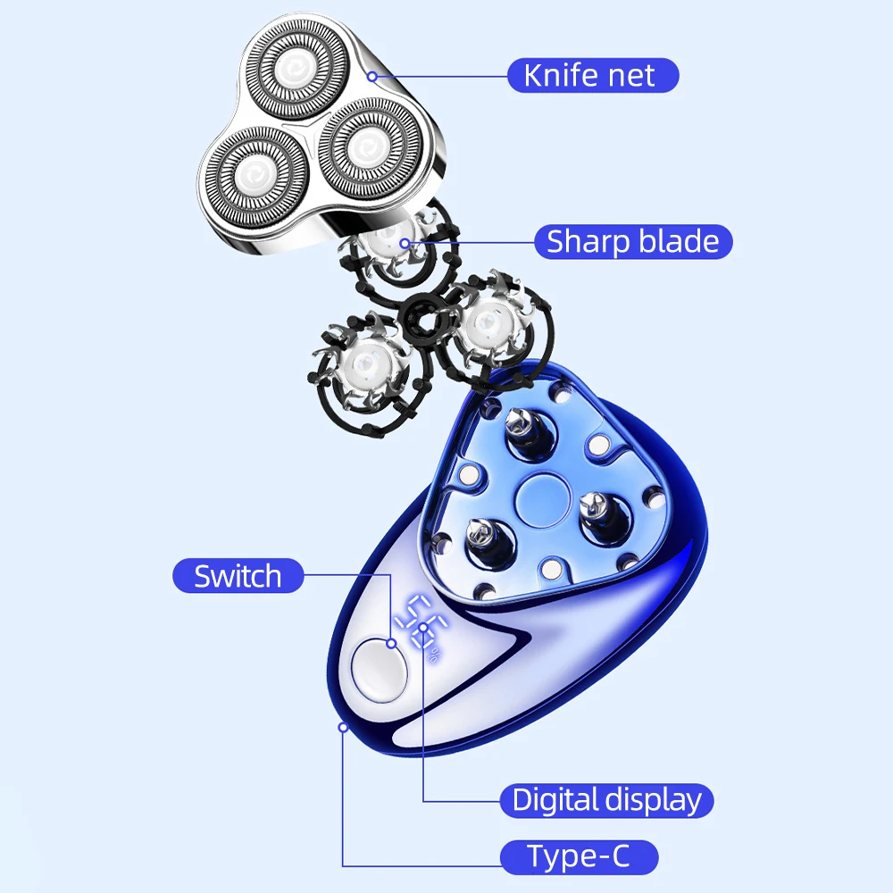 Mini rechargeable electric shaver with digital display - portable and easy-to-use shaver image 4
