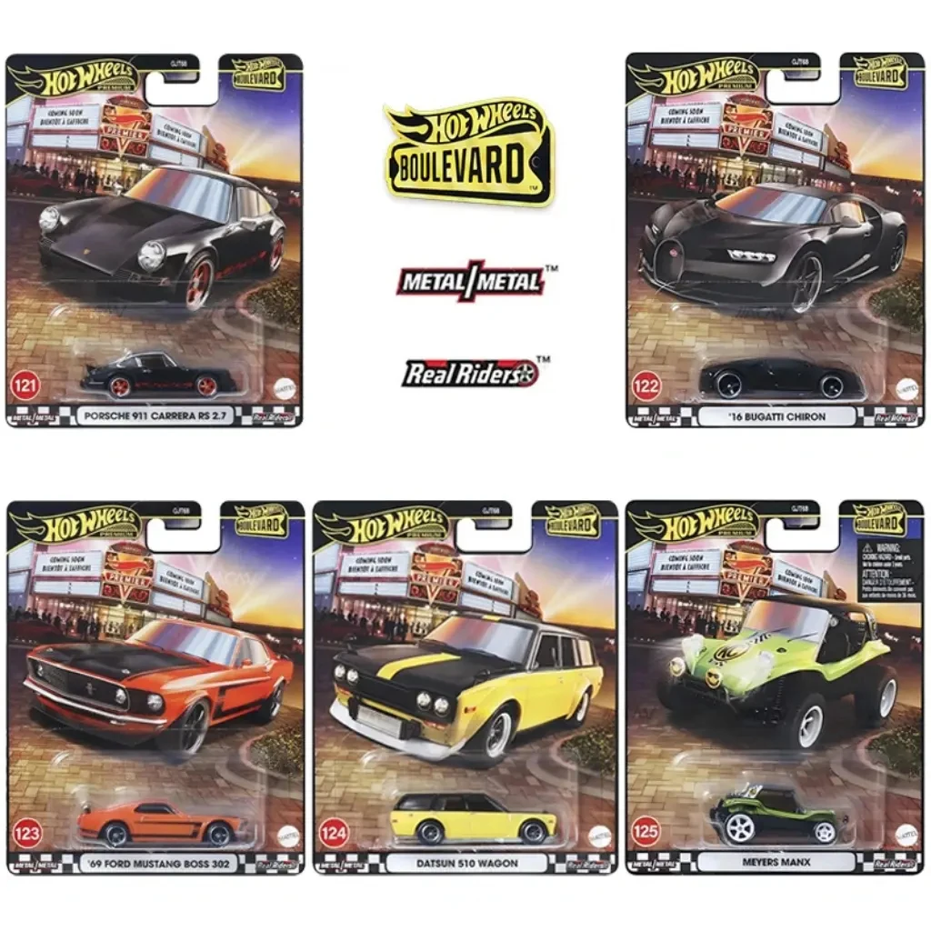 Hot Wheels Cars BOULEVARD Porsche Carrera 2.7 RS Bugatti Chiron 1/64 Metal Diecast Model Collection Toy Vehicles GJT68