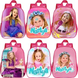 Like Nastya Print School Backpacks Children's Backpack Kids Kawaii Bookbag Kindergarten Schoolbag Girls Pink Rucksack Mochila