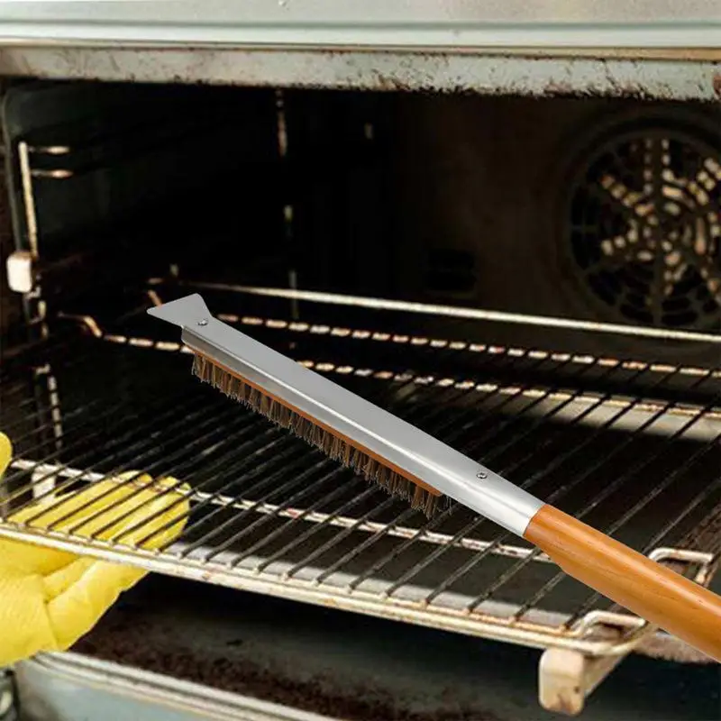 

Grill Brush Multifunctional Barbecue Scraper High Heat Resistant Cleaning Brush With Scraper For Kitchen Grill Oven Baking