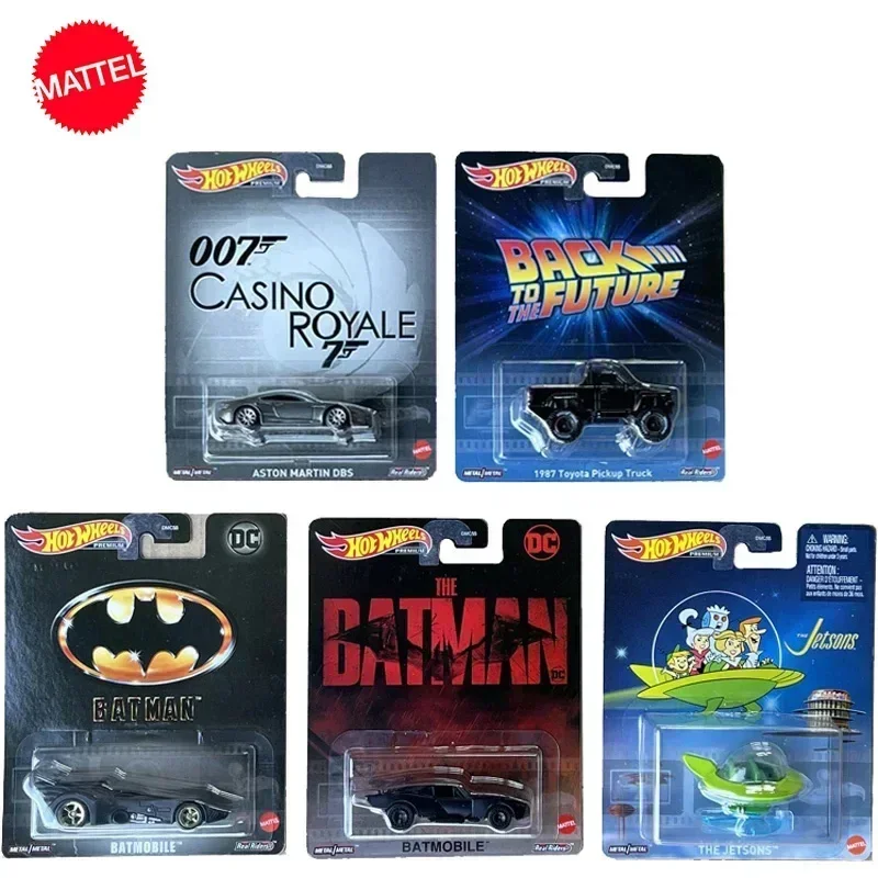 Original rodas quentes premium carro retro entretenimento diecast 1:64 voiture batmobile os jetsons crianças meninos brinquedos para o presente das