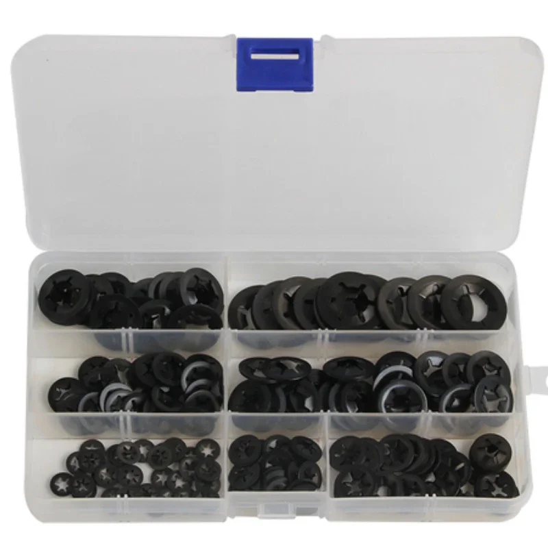 

280Pcs M3 M4 M5 M6 M8 M10 M12 Push-on Locking Washers Star Nut Metal Quick Speed Star Nut Locking Fastener Assorted Kit