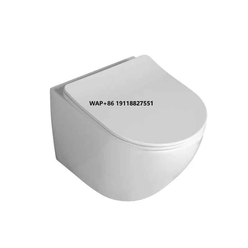 

Concealed Tank Bathroom Wall-Hung WC Toilet Space-Saving with Rimless Design Elongated Bowl Remote Control Seat Heating Function