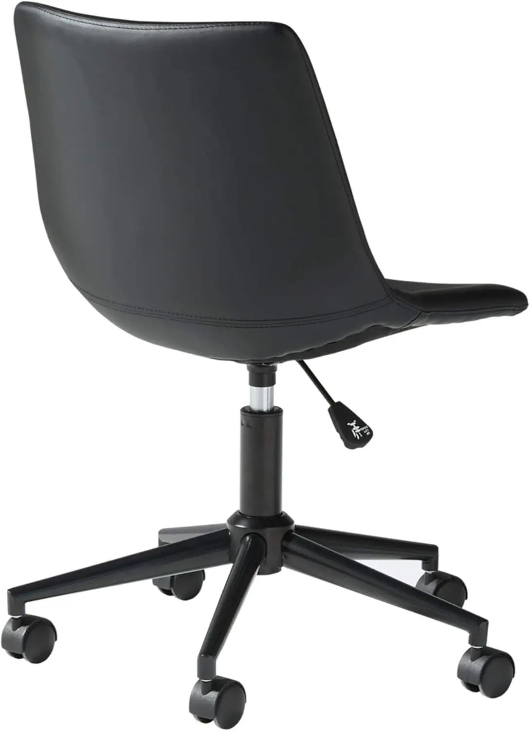 Faux Leather Adjustable Swivel Bucket Seat Home Office Desk Chair, Black