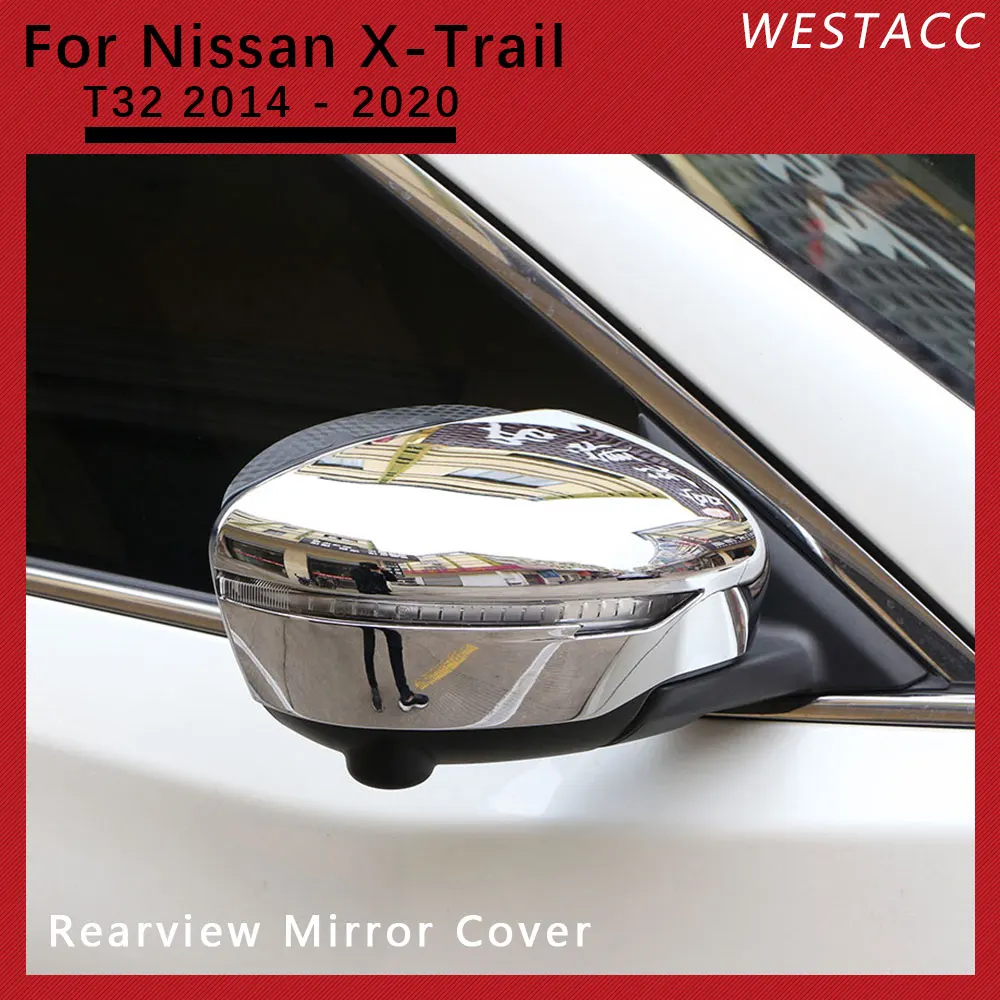 

Car Side Rearview Mirror Cover for Nissan X-Trail Xtrail T32 2014 - 2022 2Pcs ABS Chrome Decoration Sticker Trim Accessories