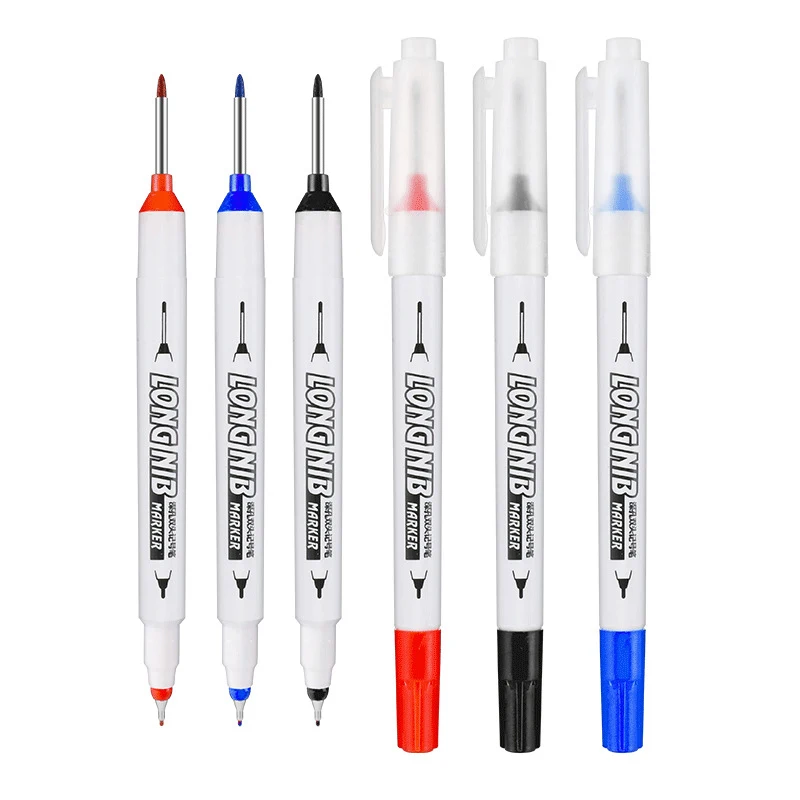 Construction Marker Pen 20Mm Line Marker tag Markers Pen Double Nib Long Head Marker Deep Hole Metal Bathroom Carpentry Ceramic
