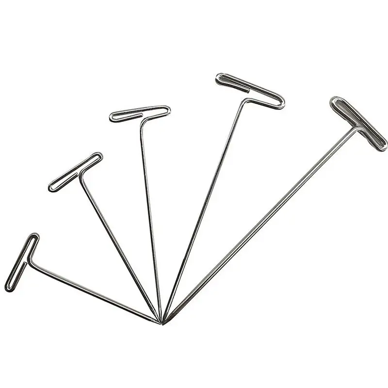 50/100Pcs T Shape Pins Needles Sliver Stainless Steel Pins For Arts Crafts Blocking Knitting Holding Wigs Hair Extender