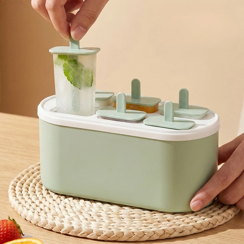 6/8 Holes Popsicle Molds With Storage Box Popsicle Making Mold Reusable Easy Release Ice Pop Make Mould Ice Maker Kitchen Tool