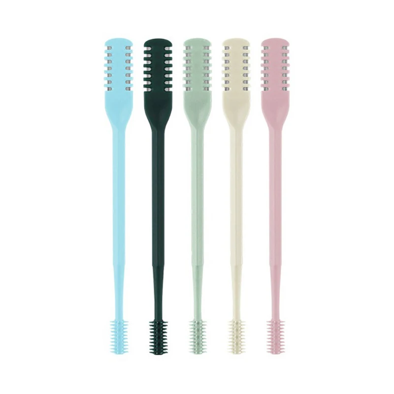 Brosse d'épilation à double tête en acier inoxydable, nettoyeur de cheveux antarctiques, ciseaux de coupe, 1PC