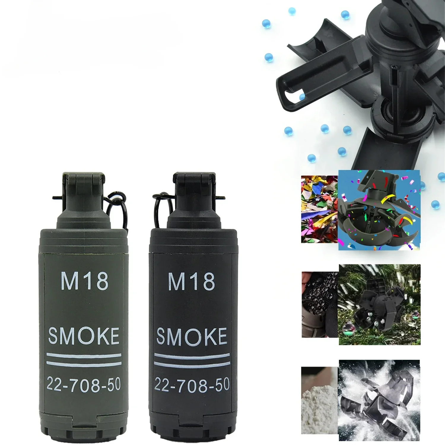 

Игрушечная граната M18CS для пейнтбола, тактическая нейлоновая граната для страйкбола, пружинная, ударная, для игр в CS и ролевых игр