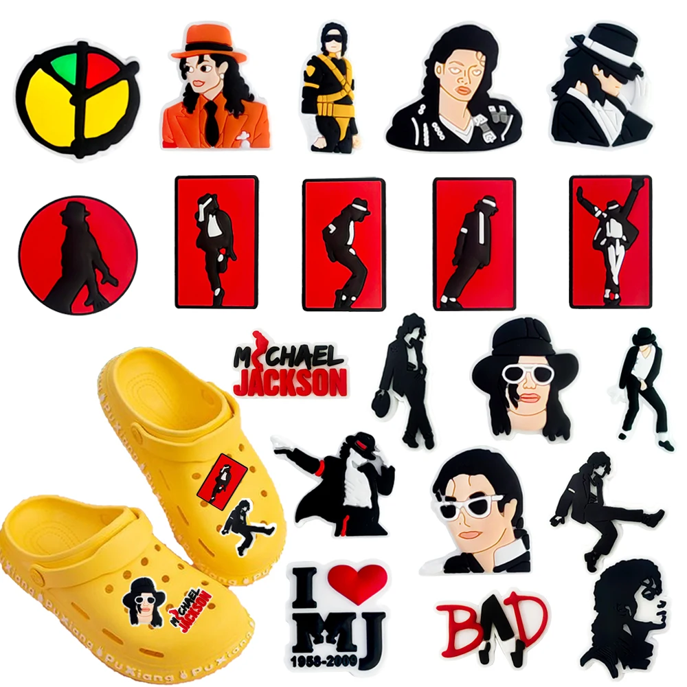 New 20pcs Cartoon Popular Singer Series PVC Boy Girl Shoes Accessories DIY Detachable Waterproof Creativity Shoes Accessories