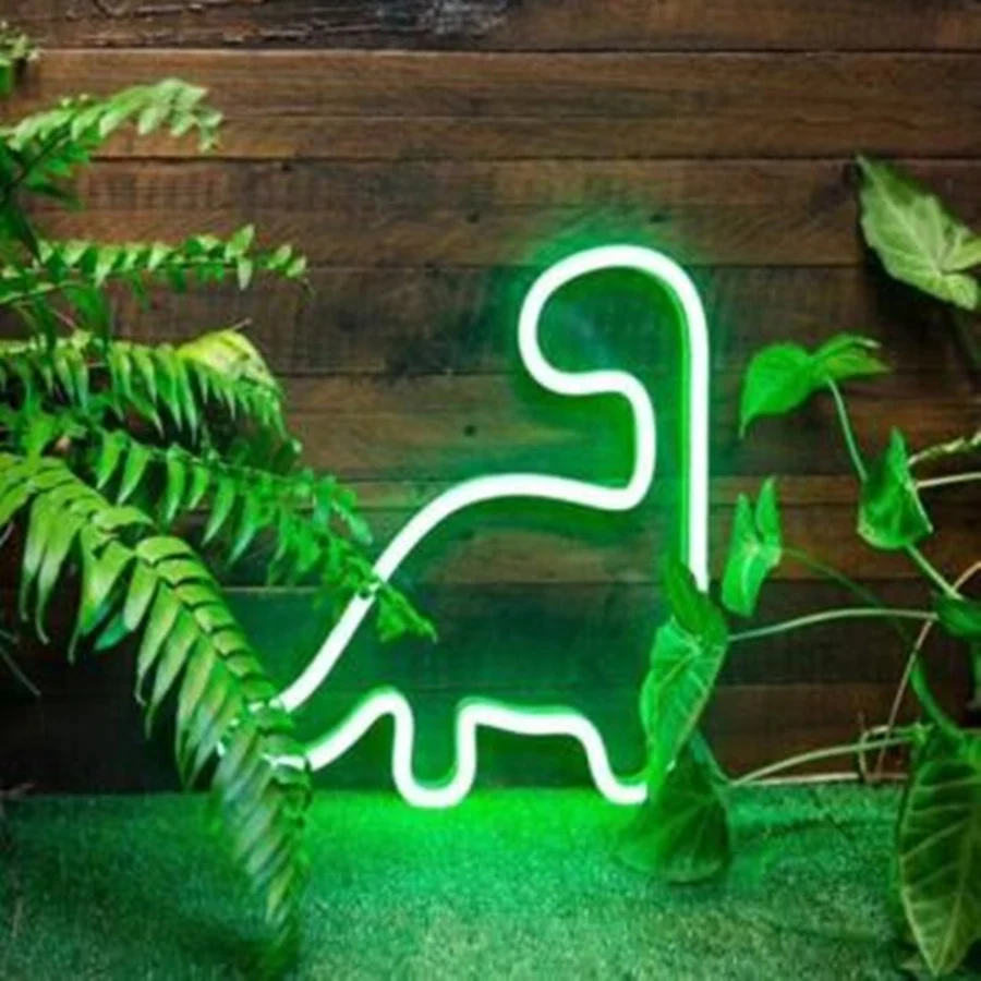 Dinosaur Neon Sign Light Animal Modeling Night Lamp LED Room Wall Decoration for Kids Birthday Party Shop Game Bar Christmas