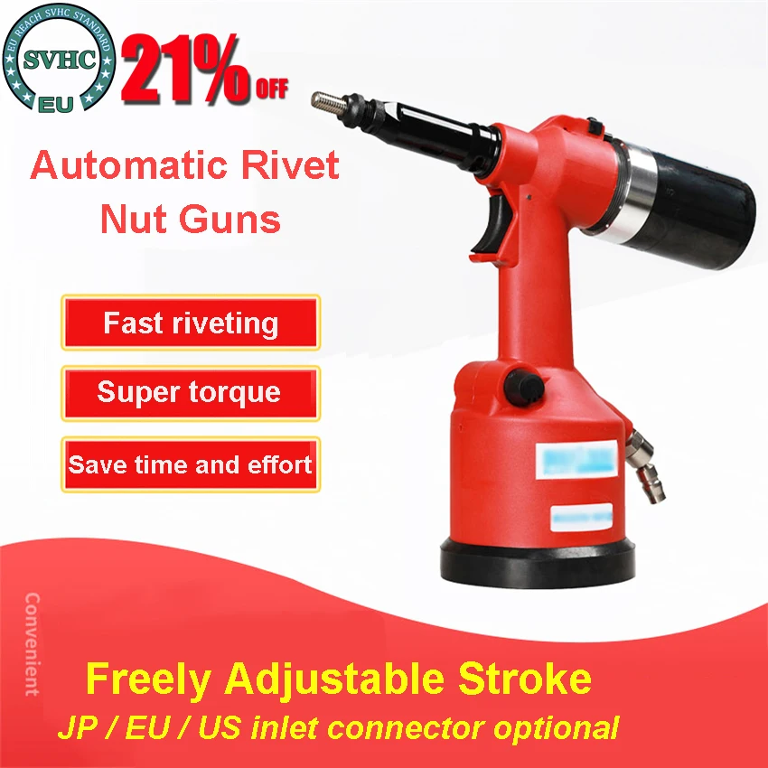 

Rivet Nut Gun Pneumatic Automatic Riveter Tool Setting Rivnut Riveting Metric M3-M12 Pneumatic Nut Riveter Pistol Riveter Gun