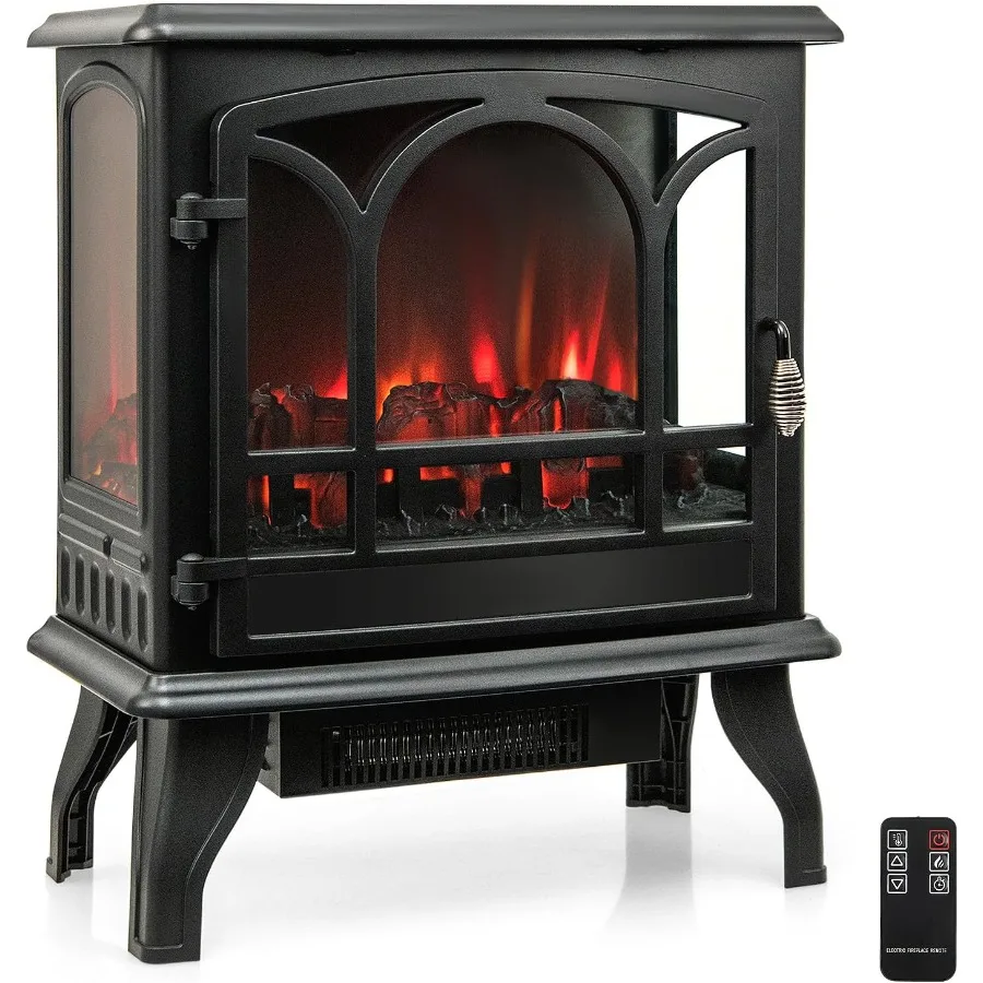 

23 Electric Fireplace Stove Freestanding Fireplace Heater with 3Level Dimmable Flame Effect and 6H Timer Remote Control Compact