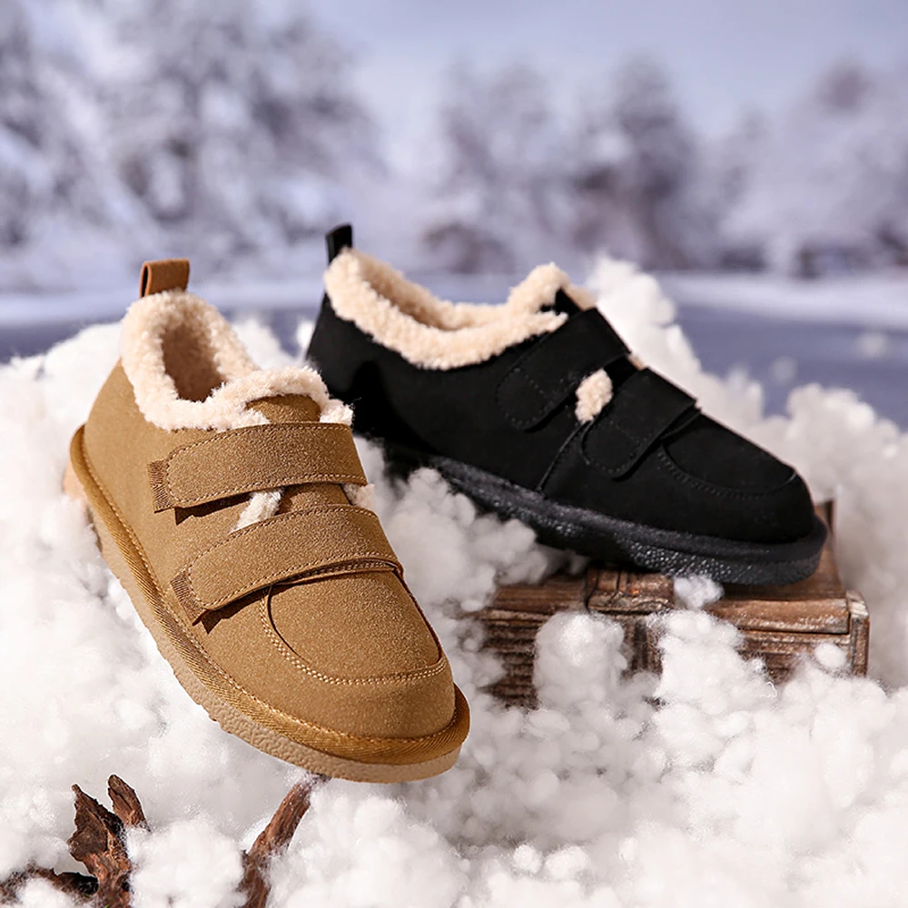 

НОВЫЕ замшевые женские зимние ботинки на меху, зима 2024, теплые лоферы, новые дизайнерские короткие плюшевые хлопковые ботинки на платформе, модный комфорт