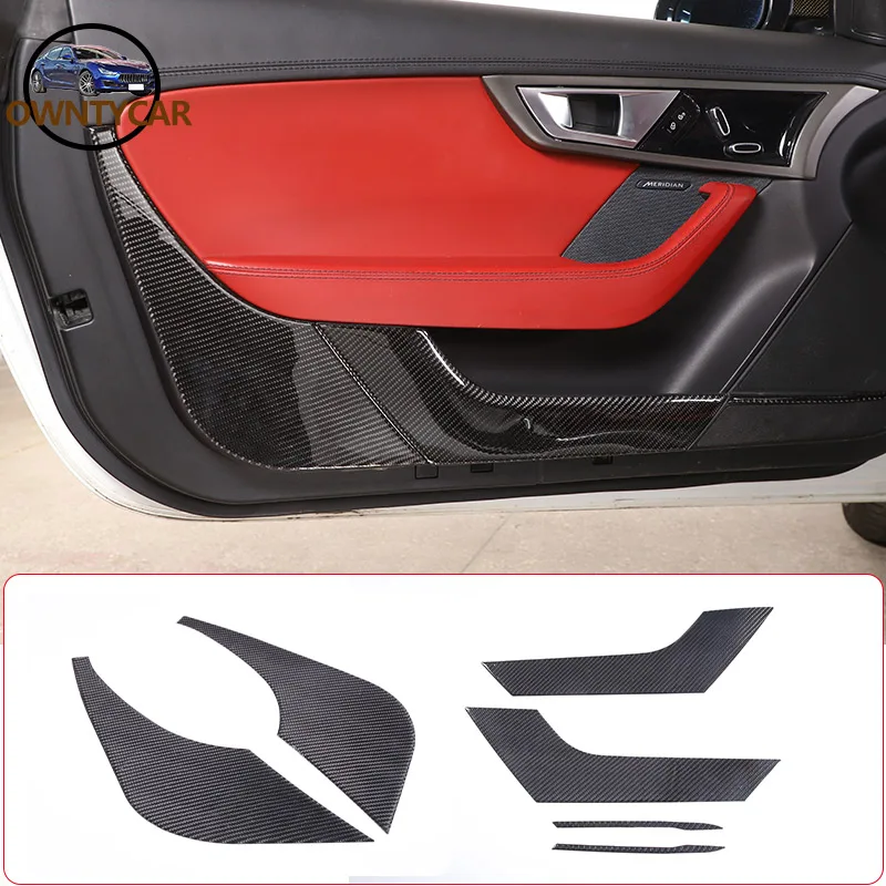 For Jaguar F-TYPE 2013-2022 Soft Carbon Fiber Car Door Protection Anti-kick Protection Panel Cover Trim Car Accessories